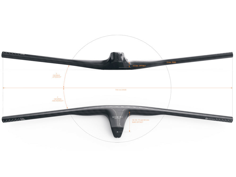 GEMINI I Propüs manubrio per bici XC - (159g)